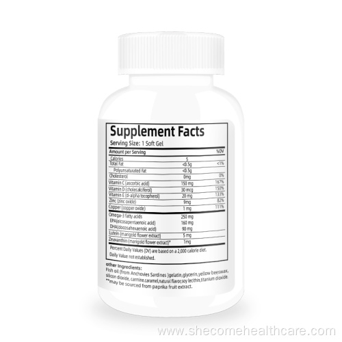 Eye Vitamin Mineral Supplement Contains Zinc softgels